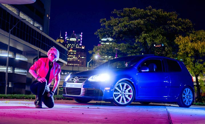 Preview images of transfemme auto enthusiasts, modeling for the transgender car culture coffee table book 'We Deserve This' by Victoria Scott available now.