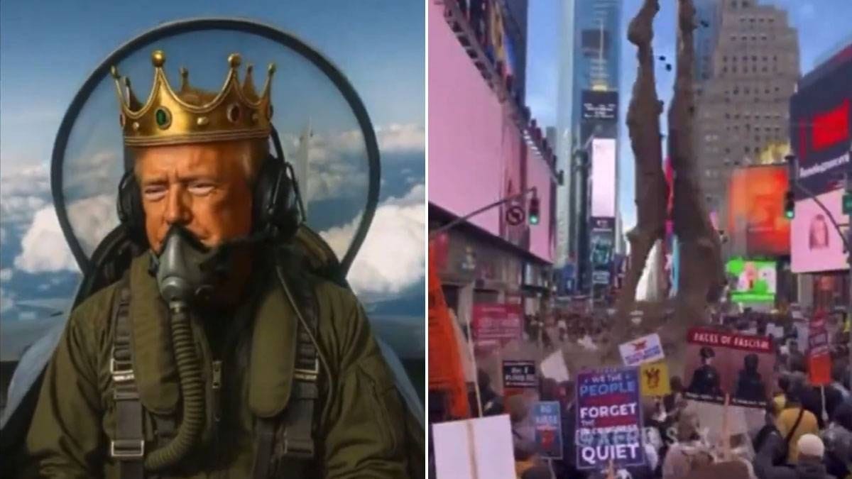 Donald Trump mocked for petty AI response to No Kings protests: 'He's  clearly not mad' - The Mirror US