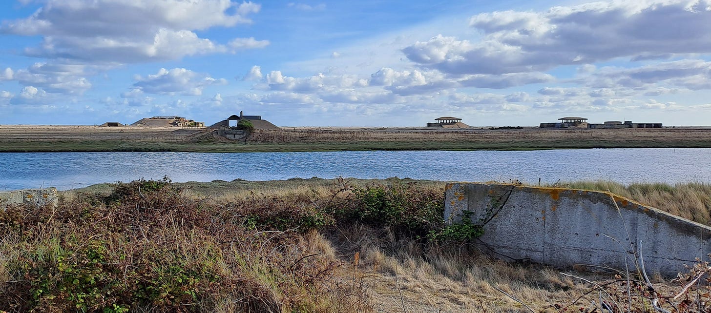 Position of the bridge in The Rings of Saturn with concrete footings each side.