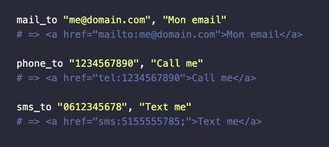 mail_to - phone_to - sms_to