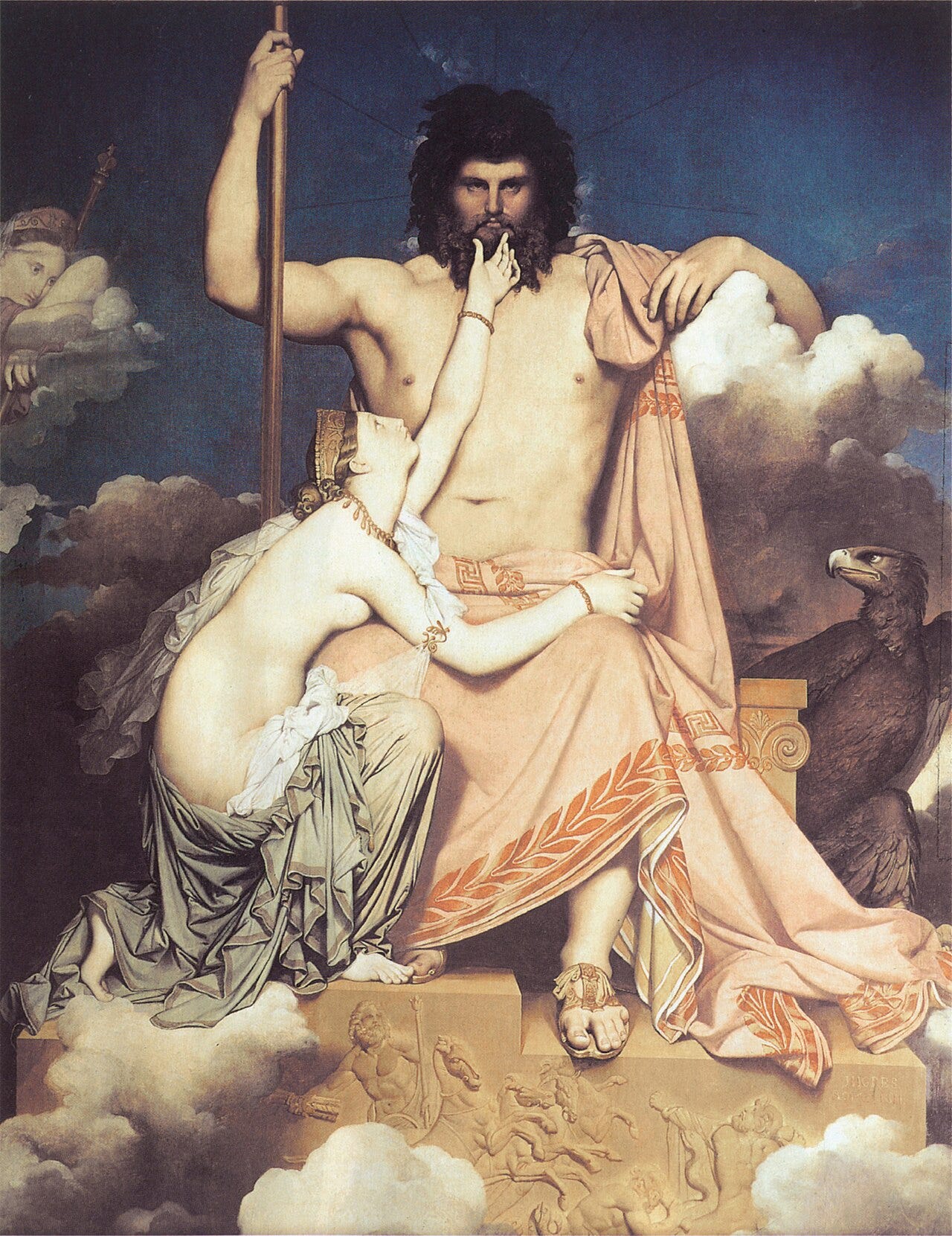 The sea nymph Thetis pleading with an enthroned Jupiter The sea nymph Thetis pleading with an enthroned Jupiter