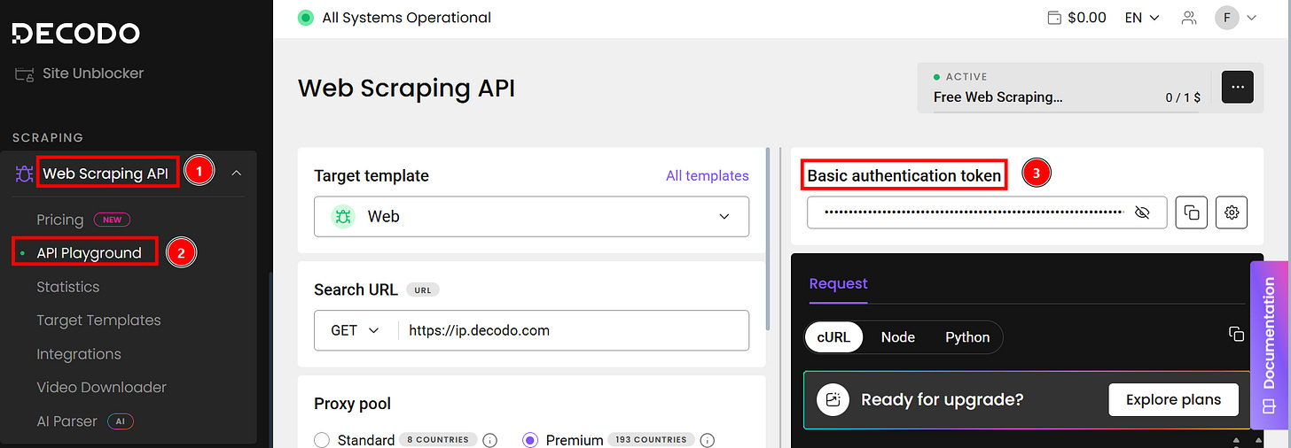 How to get the basic authentication token in the Decodo dashboard by Federico Trotta How to get the basic authentication token in the Decodo dashboard by Federico Trotta