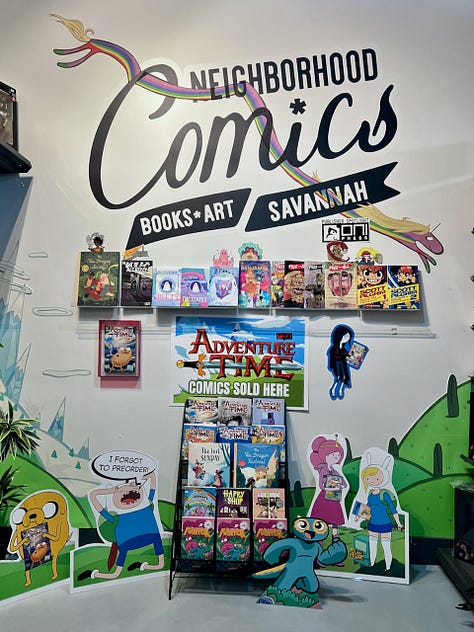 Adventure Time comic book display