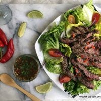 Weeping Tiger Thai Beef Salad using grass fed steak