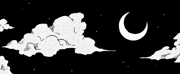 This may contain: an image of the moon and clouds in the night sky