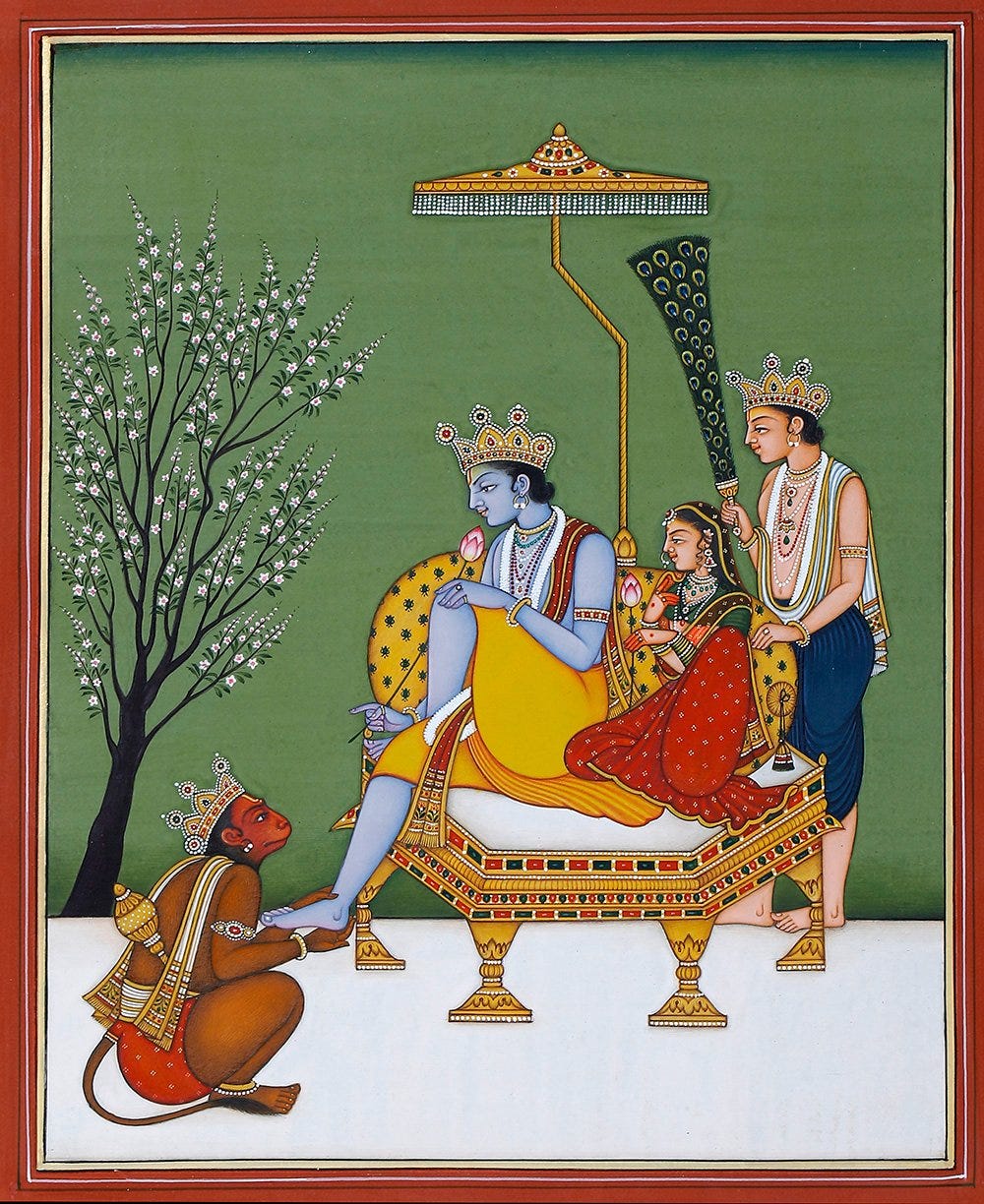 Rama, Sita, Lakshmana and Hanuman | Exotic India Art