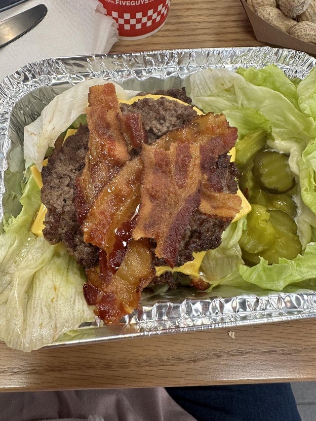 Five Guys burger in a bowl. Sooo good : r/Keto_Food
