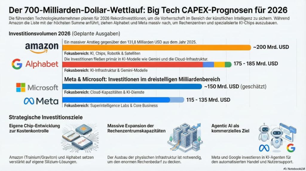 Die Tech-Riesen und die Milliarden Invests in KI-Infrastruktur: notwendig oder zu riskant? Die Tech-Riesen und die Milliarden Invests in KI-Infrastruktur: notwendig oder zu riskant?