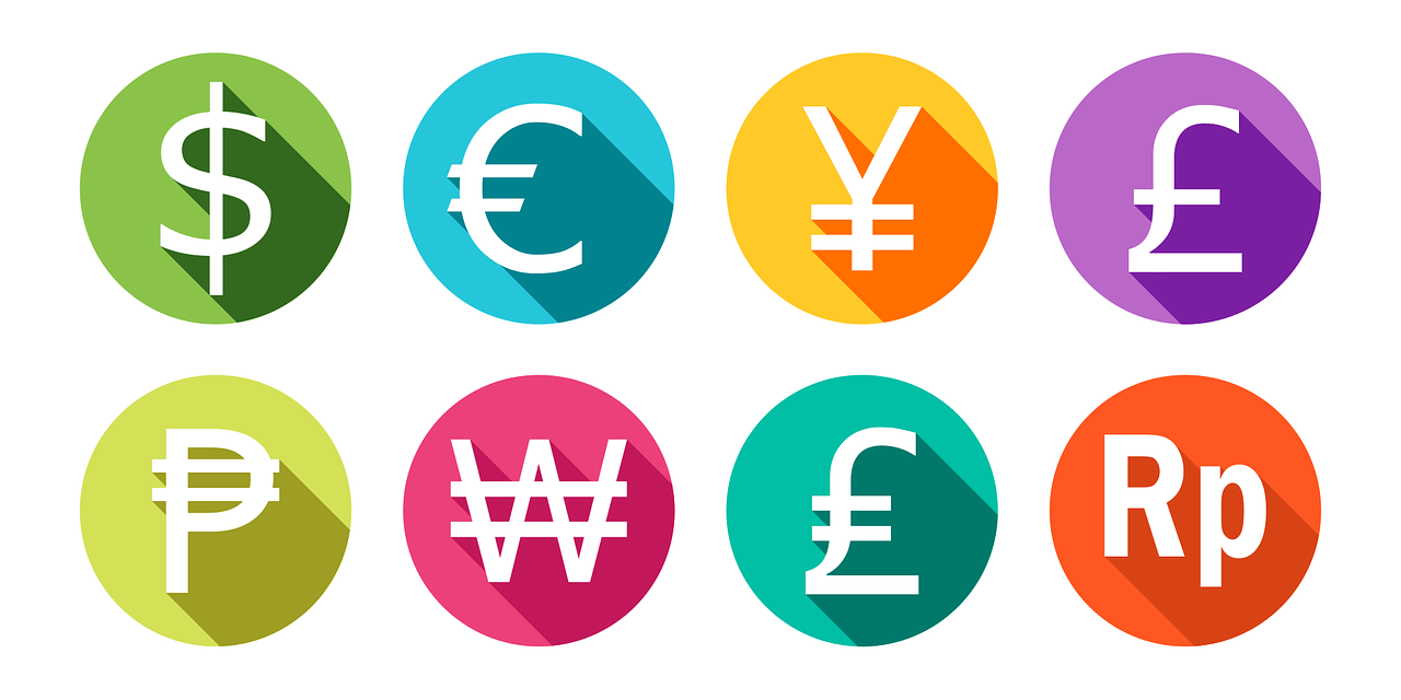 An image containing the symbols for multiple currencies