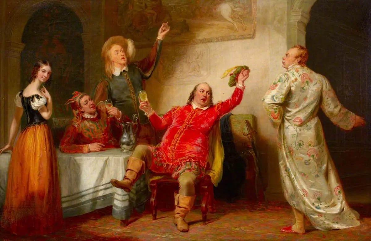 “Malvolio and Sir Toby (from William Shakespeare's 'Twelfth Night', Act II, scene iii),” circa 1833, by George Clint. National Trust, UK. (Public Domain)
