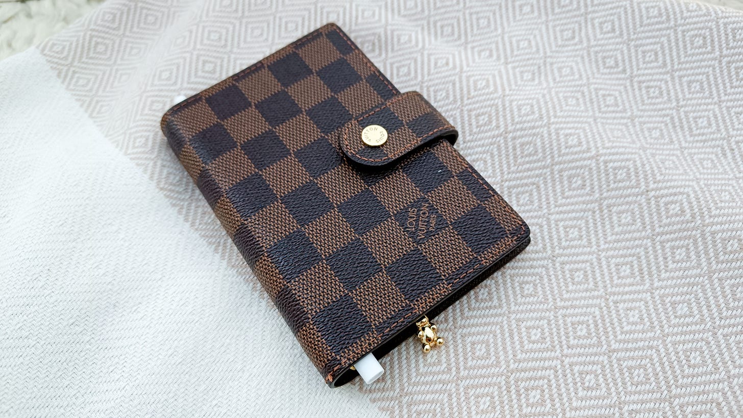 Louis Vuitton Small Ring Agenda in Damier Ebene Canvas