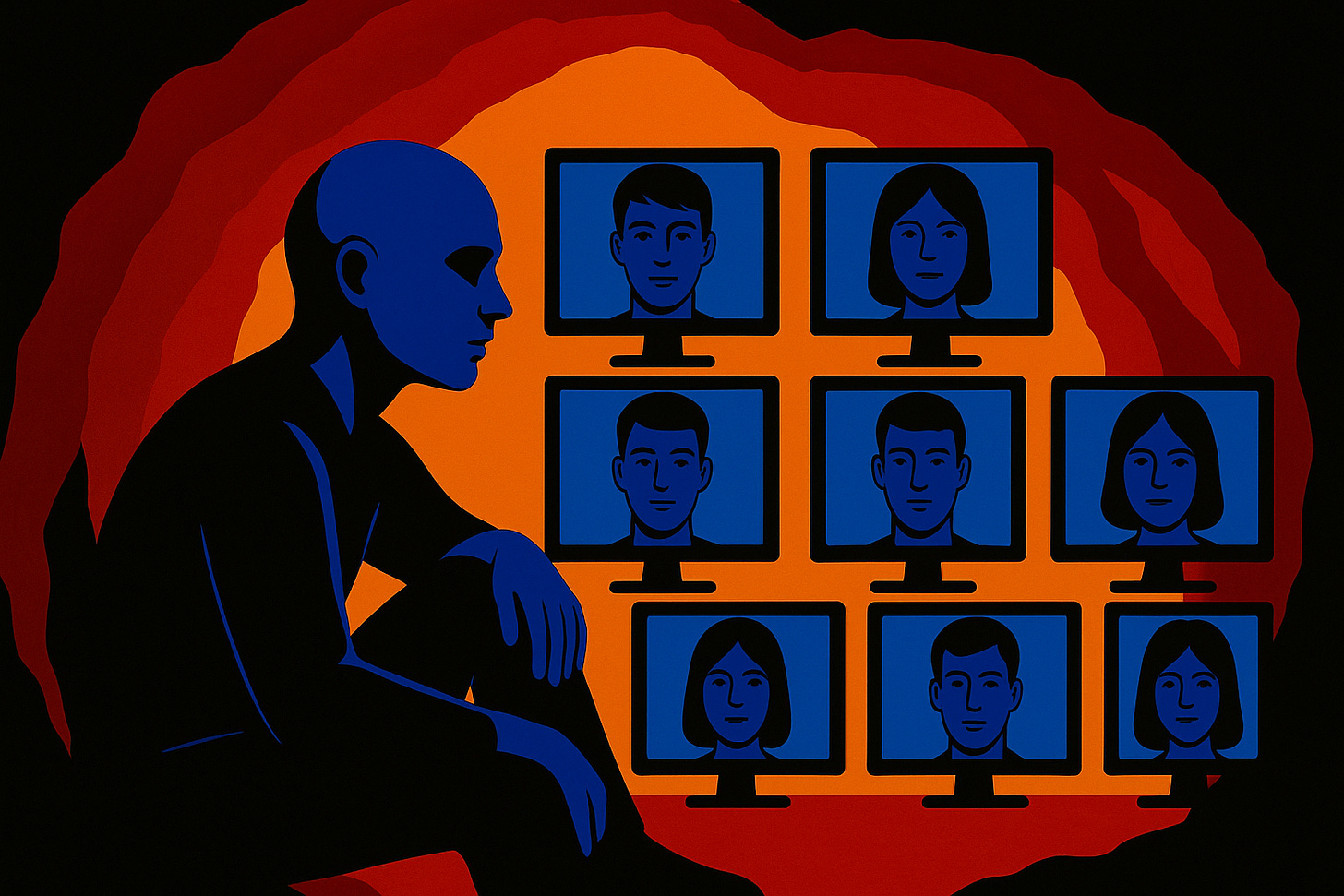 A hermit surrounded by virtual images