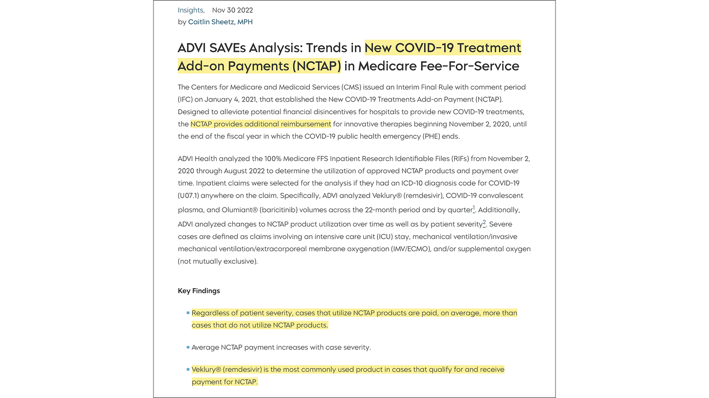 Trends in New COVID-19 Treatment Add-on Payments (NCTAP) in Medicare Fee-For-Service (ADVI, 30 November 2022) Trends in New COVID-19 Treatment Add-on Payments (NCTAP) in Medicare Fee-For-Service (ADVI, 30 November 2022)