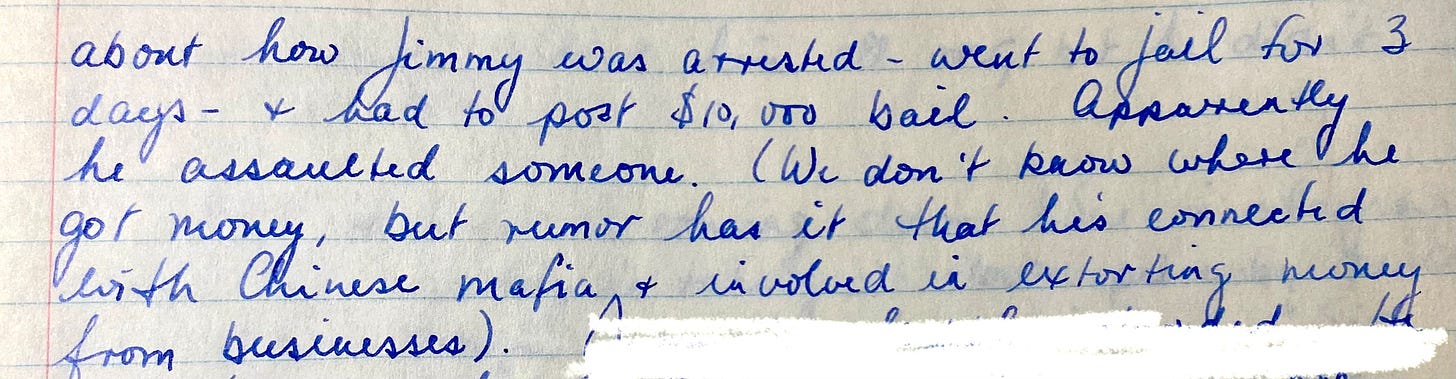 Excerpt from Gabriele's hand-written journal Excerpt from Gabriele's hand-written journal