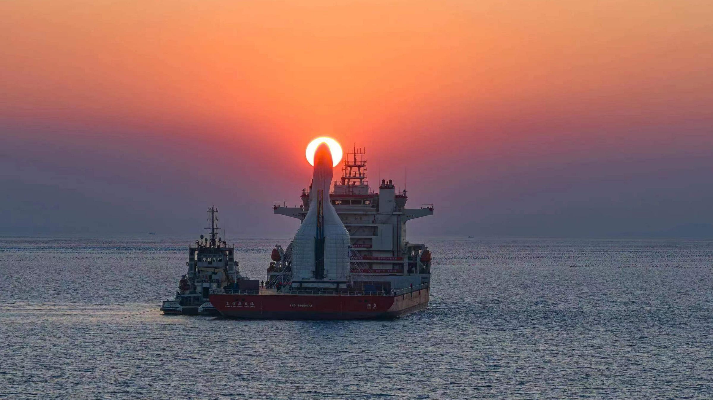 Orienspace’s Gravity-1 Y1 vehicle during final pre-flight preparations off the coast of Haiyang in January 2024. Orienspace’s Gravity-1 Y1 vehicle during final pre-flight preparations off the coast of Haiyang in January 2024.
