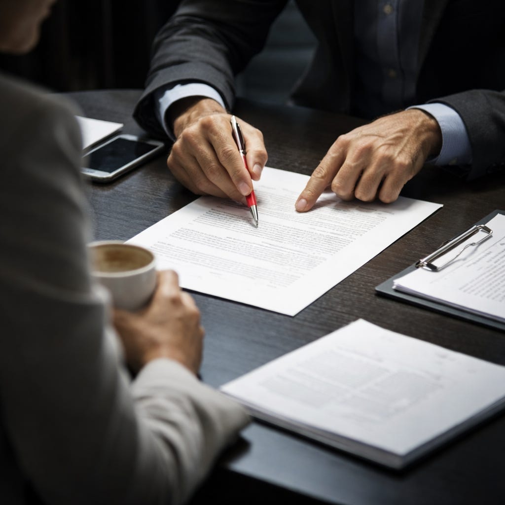 Professionals examining a printed page on a conference table, symbolizing archived language being evaluated. Professionals examining a printed page on a conference table, symbolizing archived language being evaluated.