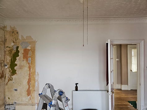 Plaster work begins