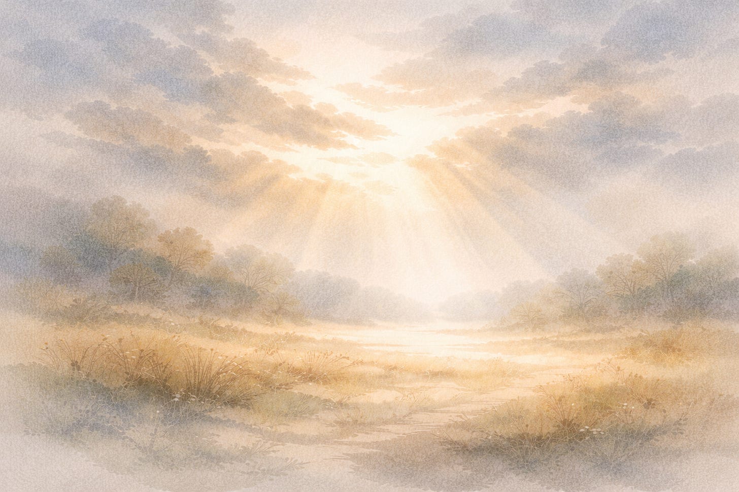 Soft watercolor of a glowing sunrise breaking through mist over a quiet field, symbolizing moving forward with compassion, hope, and a gentle beginning. Soft watercolor of a glowing sunrise breaking through mist over a quiet field, symbolizing moving forward with compassion, hope, and a gentle beginning.