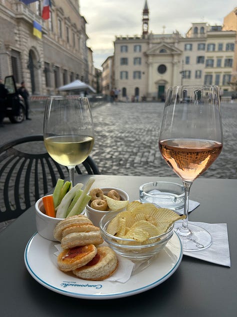 collage of Roman food and restaurants