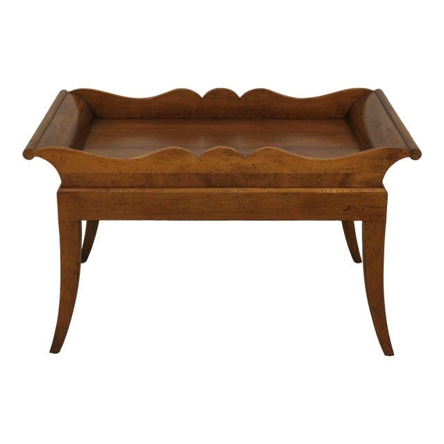 Vintage Baker Furniture Company Italian Table with Removable Tray Top