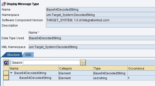 Receiver Message Type for base64 target message Receiver Message Type for base64 target message