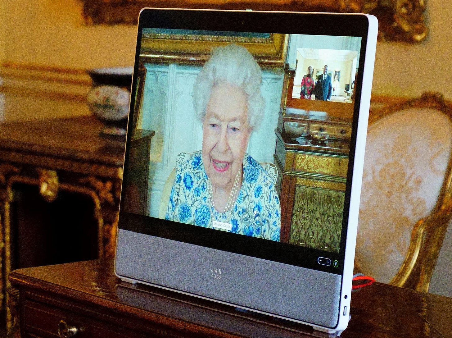 Queen Elizabeth on a screen