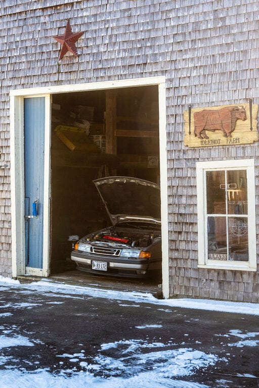 Saab 9000 Turbo with the hood up