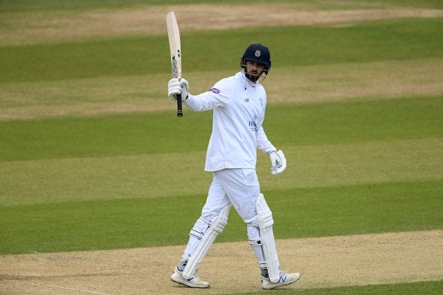 James Vince celebrates reaching his fifty