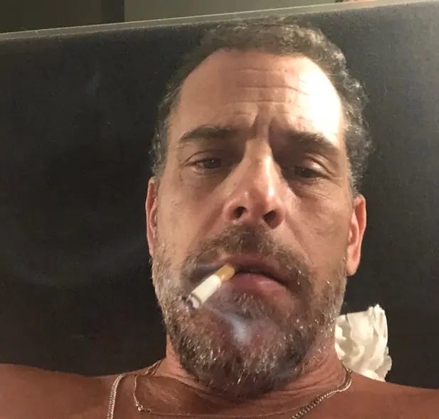 Hunter Biden smoking a cigarette Hunter Biden smoking a cigarette