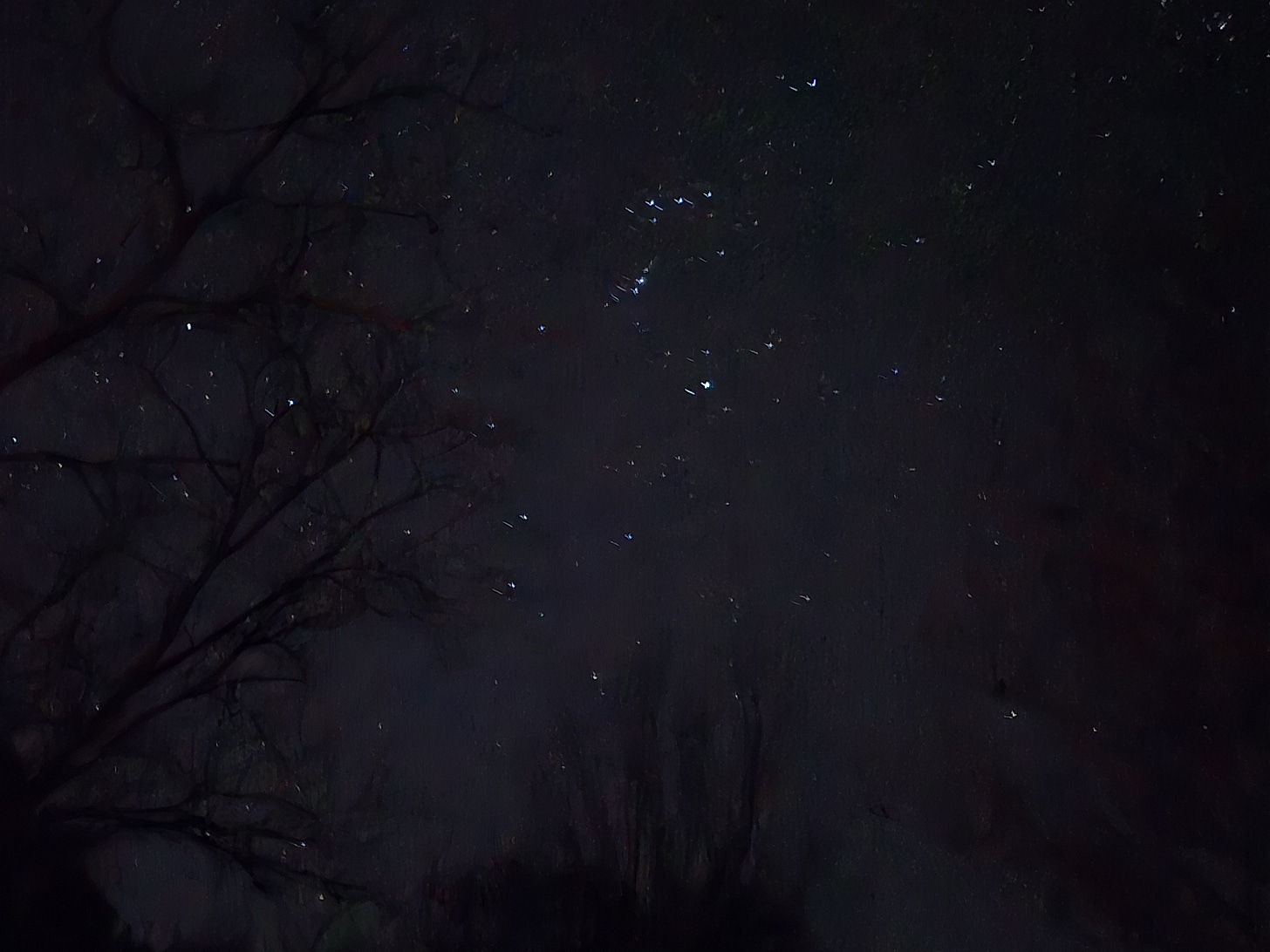 Dark night sky with blurry stars