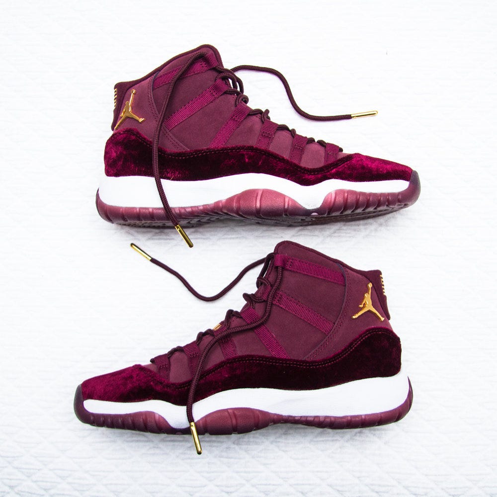 maroon velvet jordans 11