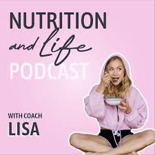 four podcast cover images for big brave business with sarah heeter, behind the bite with cristina castagnini, nutrition and life with lisa franz, and money isn't scary with meghan dwyer