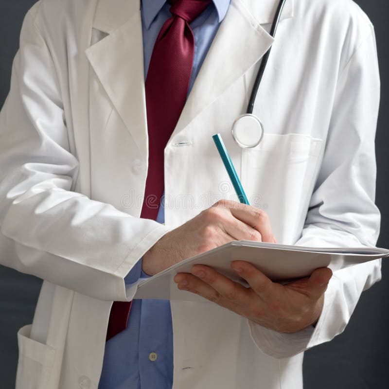 Doctor Write Order Note Stetchoscope and Keyboard on the Desk Stock ...