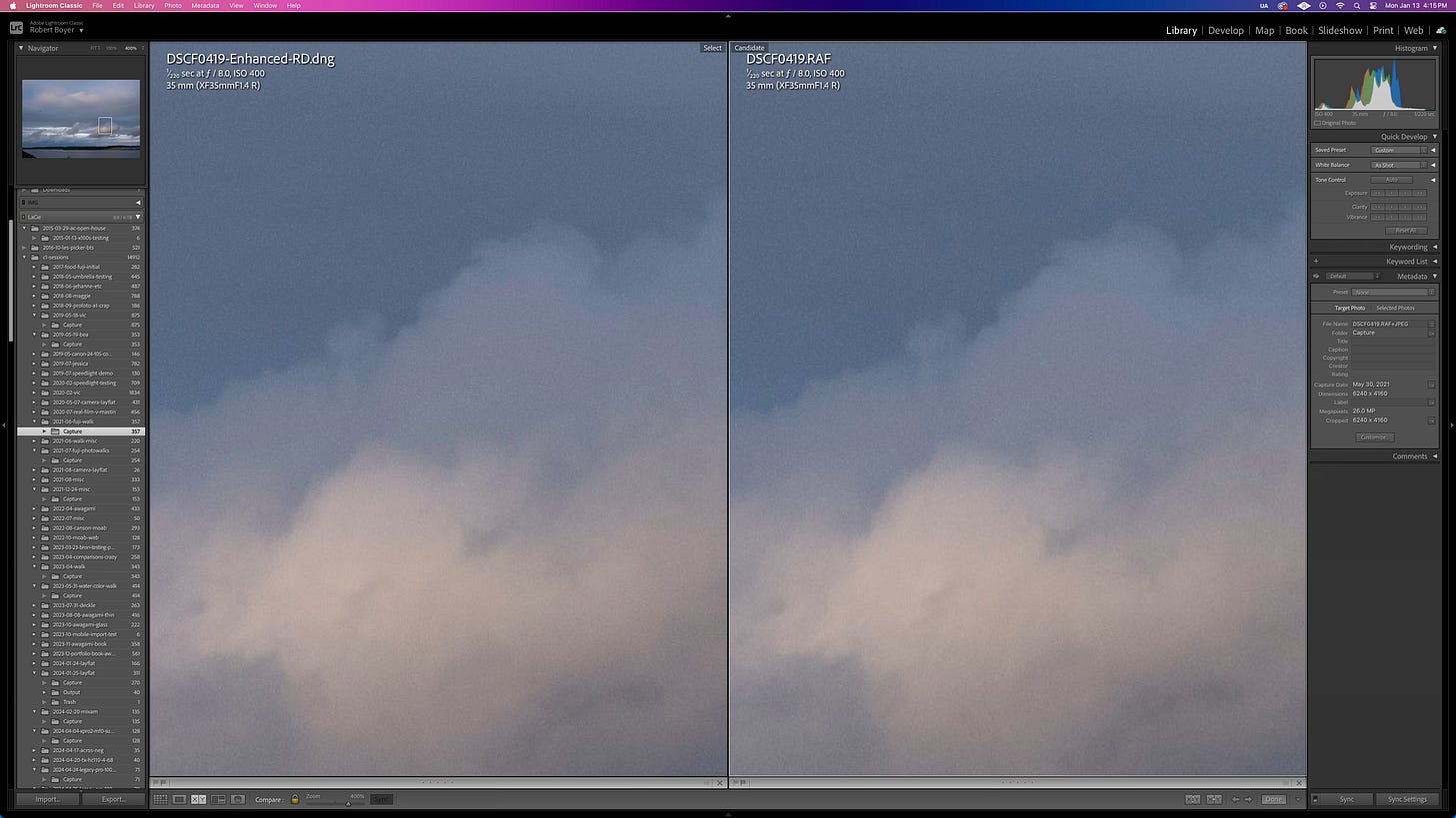 Adobe RAW Details used stand alone increases noise Adobe RAW Details used stand alone increases noise