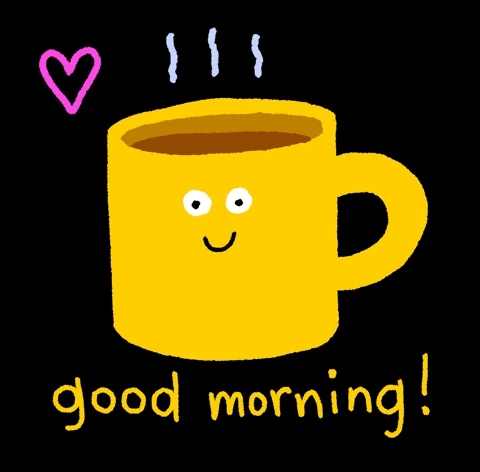 A cup of coffee smiles and says good morning. A cup of coffee smiles and says good morning.