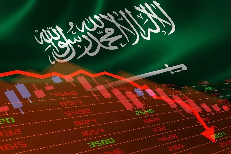 Saudi stock market index closes lower