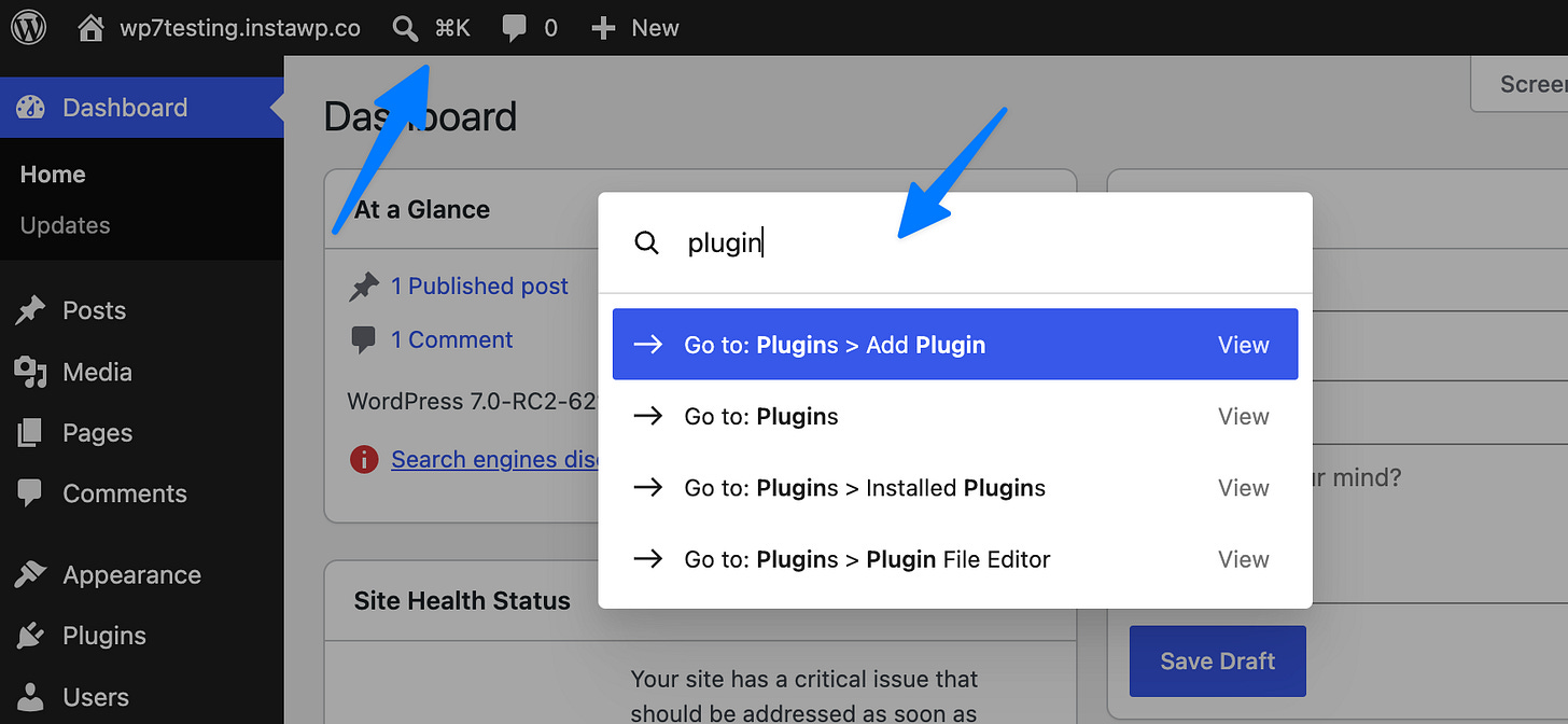 Command Palette shortcut Command Palette shortcut