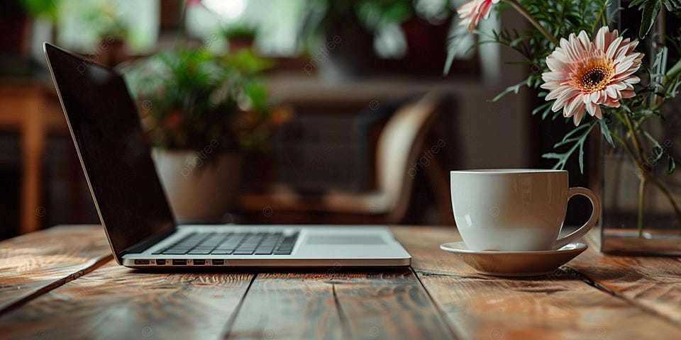 Cup Of Coffee And Laptop For Morning Work Outdoors Background, Coffee Cup,  Laptop, Outdoor Work Background Image And Wallpaper for Free Download