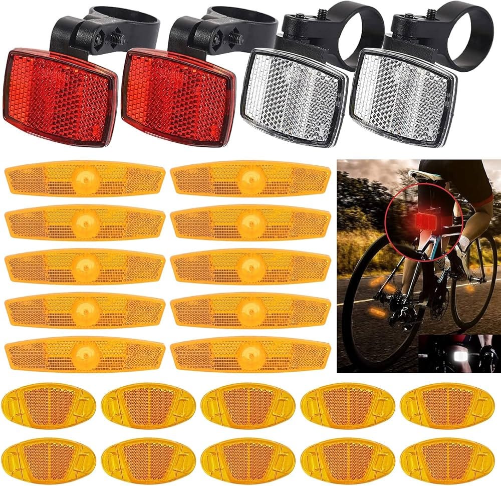 Zliger 24-Piece Bicycle Reflector Set, Bicycle Reflectors, Cat Eye ...