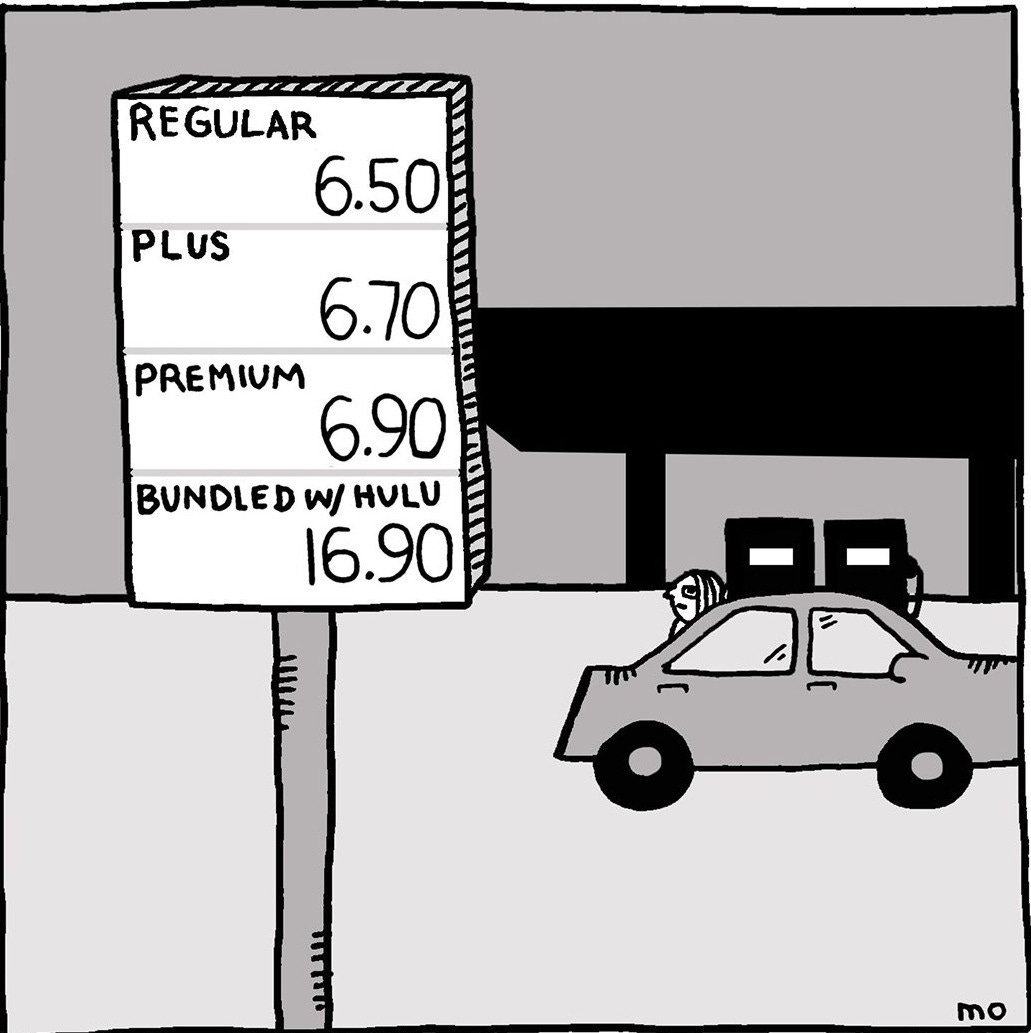 May be pop art of parking meter and text that says 'RE GULAR 6.50 PLUS 6.70 PREMIUM 6.90 BUNDLED BUNDLEDW/HVLU w/ HULU 16.90 mII mo' May be pop art of parking meter and text that says 'RE GULAR 6.50 PLUS 6.70 PREMIUM 6.90 BUNDLED BUNDLEDW/HVLU w/ HULU 16.90 mII mo'