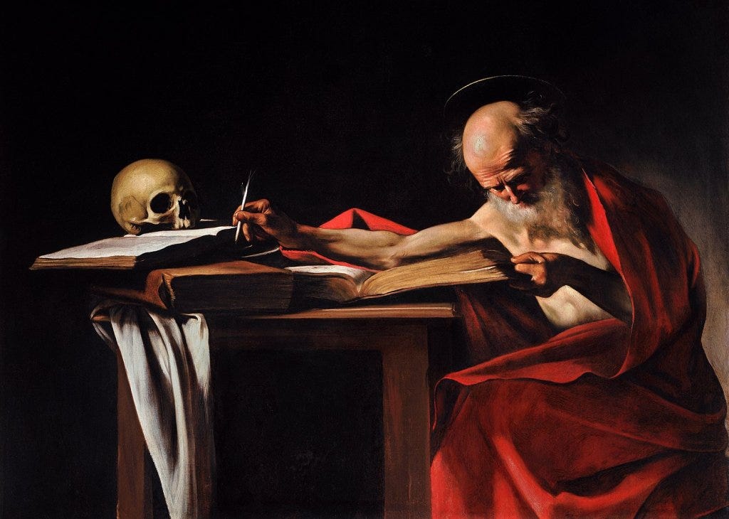 Saint-Jérôme écrivant Le Caravage tableau connu