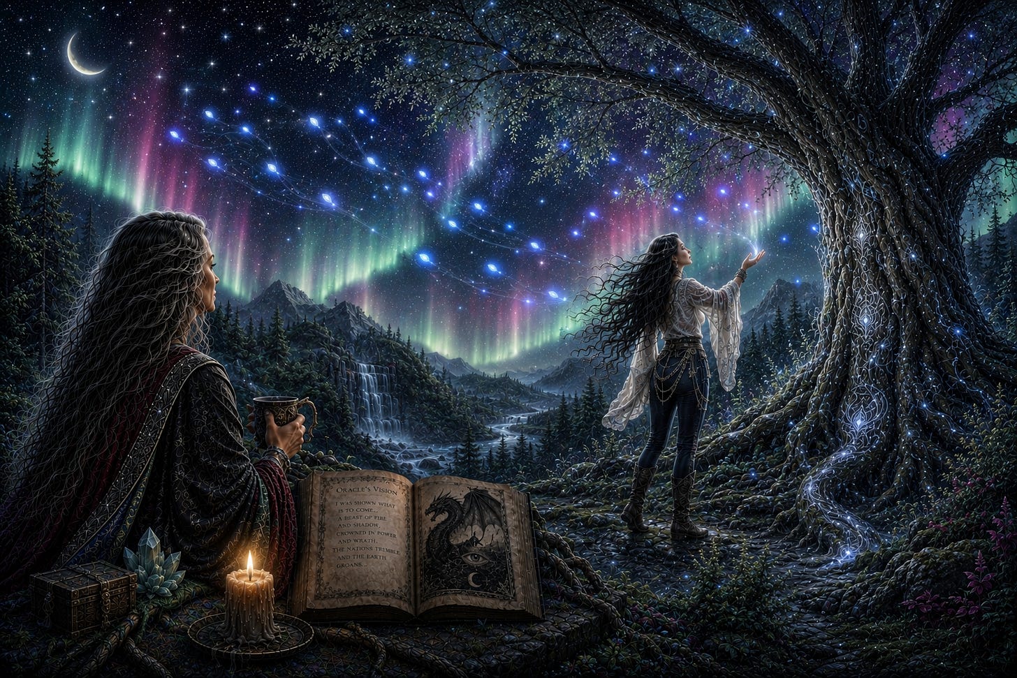 Arboria watching Angelika at the mother tree