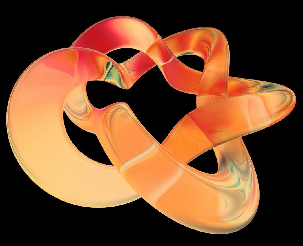 a computer generated image of two intertwined rings a computer generated image of two intertwined rings