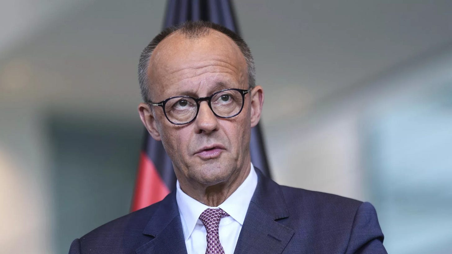 Germany's Chancellor Friedrich Merz attends a news conference at the chancellery in Berlin, Germany, Wednesday, May 28, 2025. - Sputnik International, 1920, 09.07.2025