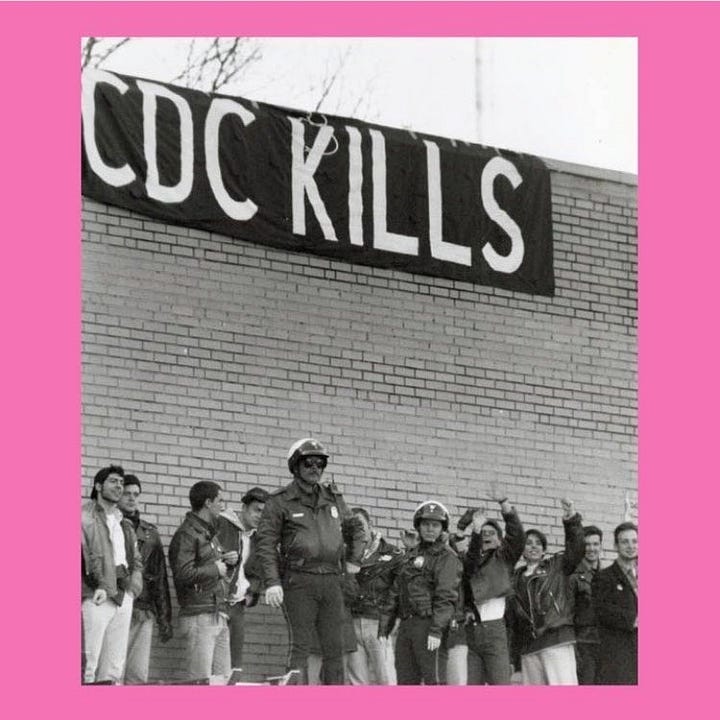 History repeats itself. HIV/AIDS activists protest the CDC in Atlanta in 1990. Long COVID activists protest the CDC in Washington, DC in 2024. #CDCKills