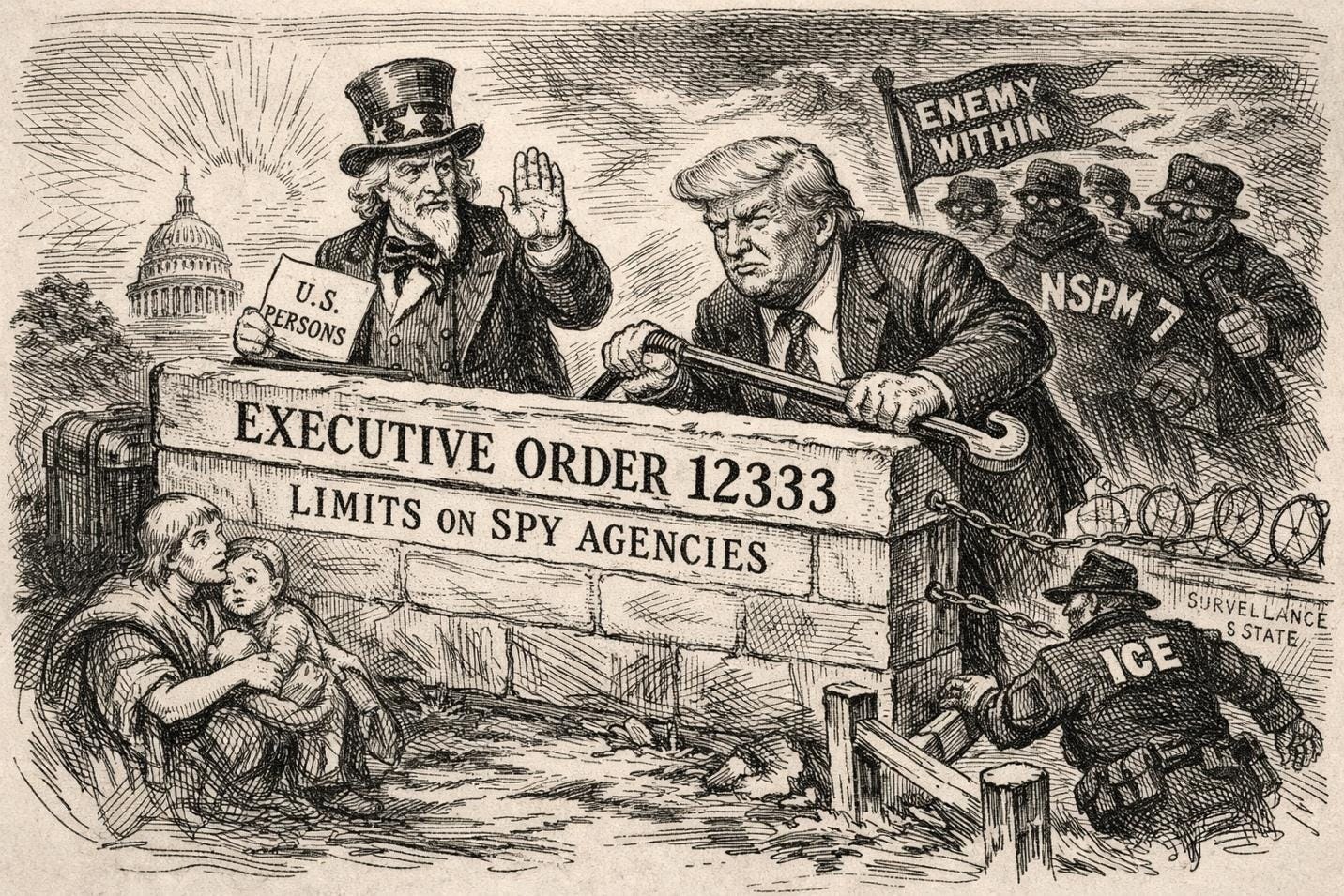 A political cartoon of a person holding a sign
AI-generated content may be incorrect.