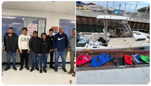 Eight Mexican citizens suspected of entering the US illegally were found aboard a boat southeast of Catalina Island on February 15, 2026