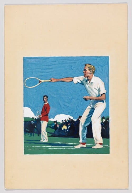 Edward Hopper (1882-1967), Tennis Players, 1916–20. Opaque watercolor and graphite pencil on board. Whitney Museum of American Art, New York; Josephine N. Hopper Bequest 70.1613. © Heirs of Josephine N. Hopper, licensed by the Whitney Museum of...