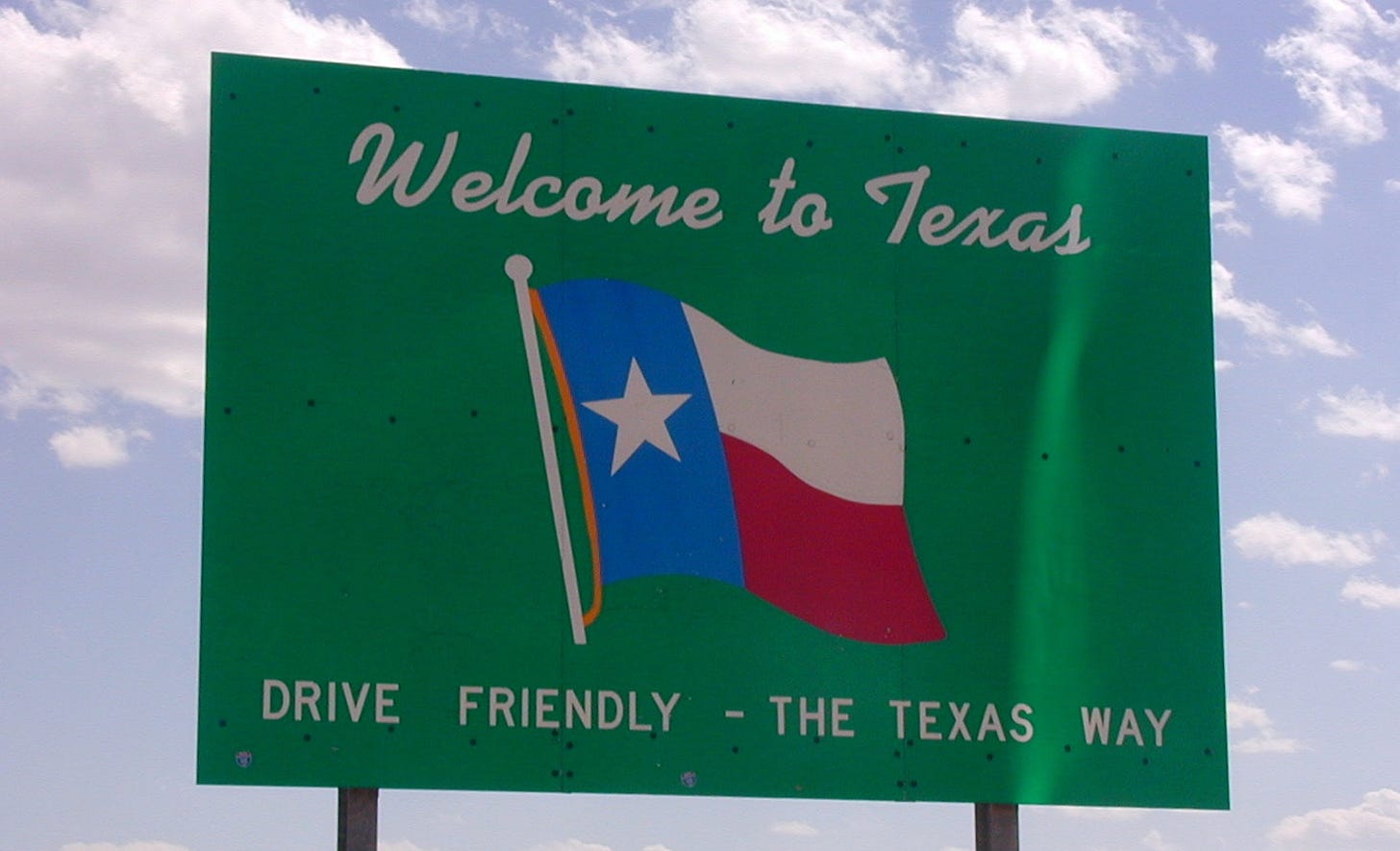 Welcome to Texas sign Welcome to Texas sign