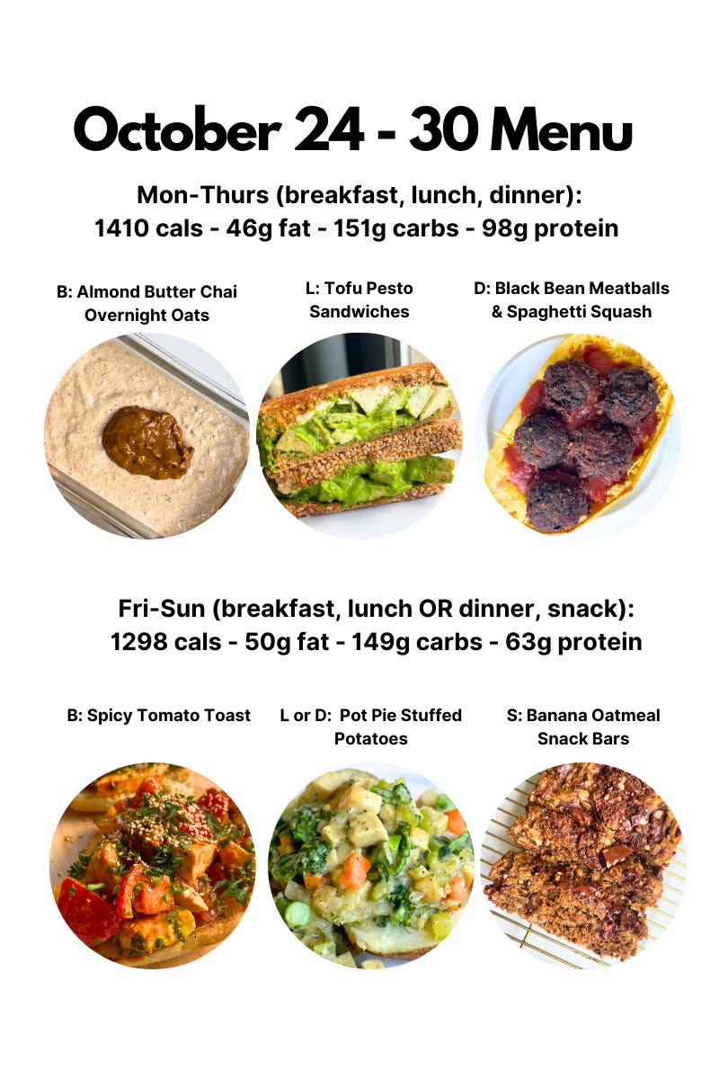 High Protein Vegan Meal Prep Recipes October 24-30